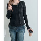 チュールリボンリブフレアスリーブニットトップス トップス ニット | kirakiraShop  | 詳細画像8 