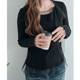 チュールリボンリブフレアスリーブニットトップス トップス ニット | kirakiraShop  | 詳細画像9 