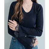 レースフレアスリーブリブニットトップス トップス ニット | kirakiraShop  | 詳細画像18 