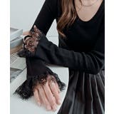 レースフレアスリーブリブニットトップス トップス ニット | kirakiraShop  | 詳細画像3 