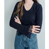 レースフレアスリーブリブニットトップス トップス ニット | kirakiraShop  | 詳細画像24 
