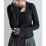 レースフレアスリーブリブニットトップス トップス ニット | kirakiraShop  | 詳細画像4 