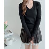 レースフレアスリーブリブニットトップス トップス ニット | kirakiraShop  | 詳細画像8 