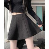 ラメ混ウールライクフレアミニスカート ボトムス スカート | kirakiraShop  | 詳細画像3 