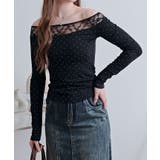 レースネックラインストーンカットソートップス トップス カットソー | kirakiraShop | 詳細画像5