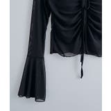 インナーキャミソール付きシアーシャーリングリボントップス トップス シアートップ… | kirakiraShop  | 詳細画像20 