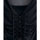 インナーキャミソール付きシアーシャーリングリボントップス トップス シアートップ… | kirakiraShop  | 詳細画像21 