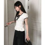 ドット柄×裾フリルペプラムトップス 半袖トップス カットソー | kirakiraShop  | 詳細画像5 