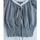 ギンガムチェック柄シャーリングフリルトップス チェック柄トップス ギンガムチェッ… | kirakiraShop  | 詳細画像10 