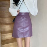 パープル | 【SHOPLIST限定】エコレザーミニスカート 3サイズ ボトムス | kirakiraShop 