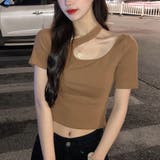 モカ | 【SHOPLIST限定】アシンメトリーショート丈トップス トップス Tシャツ | kirakiraShop