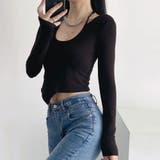ブラック | 【SHOPLIST限定】ネックリボンストレッチアシメカットソー トップス カット… | kirakiraShop 