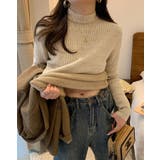 裏起毛ハイネックミックスリブニット トップス 裏起毛ニット | kirakiraShop | 詳細画像11