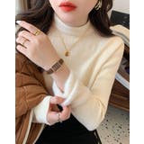 裏起毛ハイネックミックスリブニット トップス 裏起毛ニット | kirakiraShop | 詳細画像8