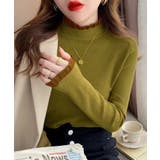 オリーブ | 【SHOPLIST限定】ハイネックフリルニットトップス トップス ロンＴ | kirakiraShop 
