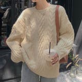 ライトベージュ | モックネックケーブルニットセーター トップス ケーブル | kirakiraShop 