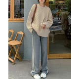 モックネックケーブルニットセーター トップス ケーブル | kirakiraShop  | 詳細画像8 