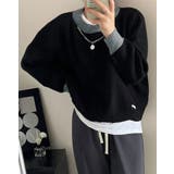 【SHOPLIST限定】裾ダメージ配色クルーネックニット ニット ダメージ | kirakiraShop  | 詳細画像3 