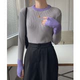 指穴バイカラーリブニット トップス リブ | kirakiraShop  | 詳細画像12 