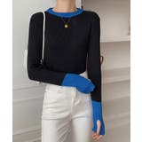 指穴バイカラーリブニット トップス リブ | kirakiraShop  | 詳細画像3 