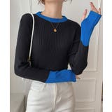 指穴バイカラーリブニット トップス リブ | kirakiraShop  | 詳細画像5 