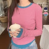 【SHOPLIST限定】レイヤード風ボーダーコンパクトTシャツ トップス カット… | kirakiraShop  | 詳細画像1 