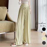 ウエストリボンサテンワイドパンツ 4サイズ リラックス | kirakiraShop | 詳細画像1