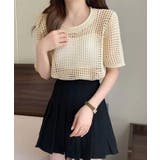 【SHOPLIST限定】メッシュニットハーフスリーブトップス メッシュトップス … | kirakiraShop  | 詳細画像13 