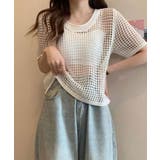 【SHOPLIST限定】メッシュニットハーフスリーブトップス メッシュトップス … | kirakiraShop  | 詳細画像8 