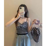 【SHOPLIST限定】フロントクロスショートニットキャミソール トップス サマ… | kirakiraShop  | 詳細画像2 