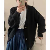 ブラック | 深Vネックニットカーディガン トップス カーディガン | kirakiraShop