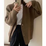 ブラウン | 深Vネックニットカーディガン トップス カーディガン | kirakiraShop