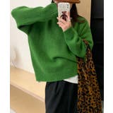 レザーパッチラグランスリーブニット トップス ニット | kirakiraShop  | 詳細画像10 