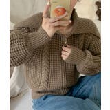 ビッグカラーローゲージニットカーディガン トップス ニット | kirakiraShop  | 詳細画像4 