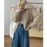 ビッグカラーローゲージニットカーディガン トップス ニット | kirakiraShop  | 詳細画像6 