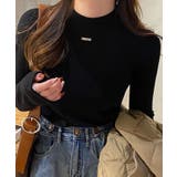 ブラック | フリースモックネックロングカットソー トップス プルオーバー | kirakiraShop