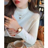 ホワイト | フリースモックネックロングカットソー トップス プルオーバー | kirakiraShop