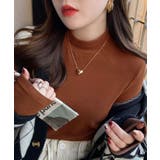 ブラウン | フリースモックネックロングカットソー トップス プルオーバー | kirakiraShop