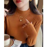 オレンジ | フリースモックネックロングカットソー トップス プルオーバー | kirakiraShop