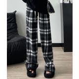 ハイウエストチェックワイド起毛パンツ 3サイズ ボトムス | kirakiraShop | 詳細画像2