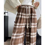 ハイウエストチェックワイド起毛パンツ 3サイズ ボトムス | kirakiraShop | 詳細画像9
