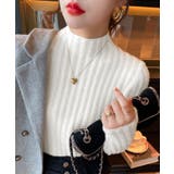 クリーム | 【SHOPLIST限定】ミンクタッチハイネックリブニットトップス トップス ニッ… | kirakiraShop