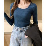3DコードヤーンUネックニットトップス トップス ニット | kirakiraShop | 詳細画像12