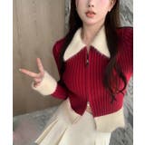 シャギー切り替えジップニットカーディガン トップス カーディガン | kirakiraShop | 詳細画像5