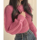 ピンク | ローゲージショートニットトップス トップス ニット | kirakiraShop 