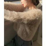 ベージュ | ショート丈シャギーニットプルオーバー トップス ニット | kirakiraShop