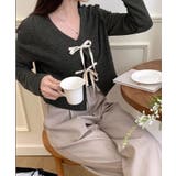 フロントリボンショートカーディガン トップス カーディガン | kirakiraShop | 詳細画像3