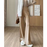 サイドスリットリブニットパンツ ボトムス リブニット | kirakiraShop | 詳細画像15