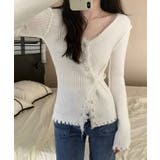 フリンジパールボタンアレンジカーディガン トップス カーディガン | kirakiraShop | 詳細画像5