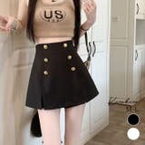 金ボタンハイウエストミニスカートパンツ2サイズ ボトムス ミニスカート | kirakiraShop  | 詳細画像1 